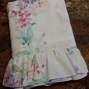 Springmaid No-Iron Tranquility Polycotton Floral Ruffled Flat Sheet